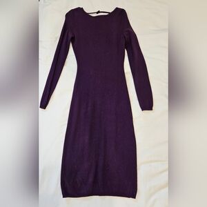 Elegant Purple Long-Sleeve Dress